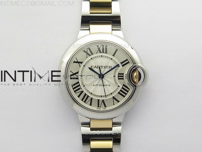 Ballon Bleu 33mm SS RG 3KF 1:1 Best Edition White Textured Dial on SS Bracelet A076