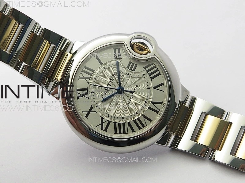 Ballon Bleu 33mm SS RG 3KF 1:1 Best Edition White Textured Dial on SS Bracelet A076