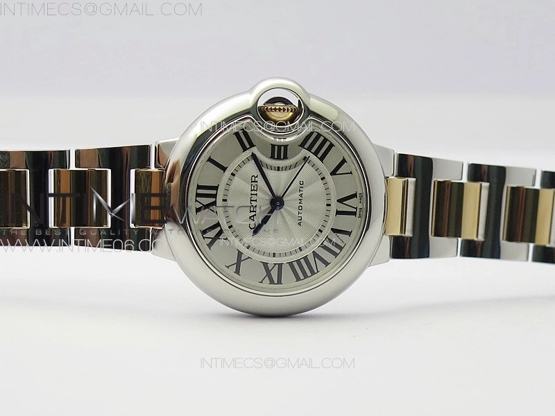 Ballon Bleu 33mm SS RG 3KF 1:1 Best Edition White Textured Dial on SS Bracelet A076