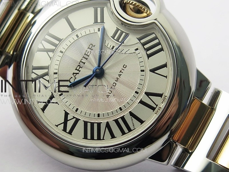 Ballon Bleu 33mm SS RG 3KF 1:1 Best Edition White Textured Dial on SS Bracelet A076