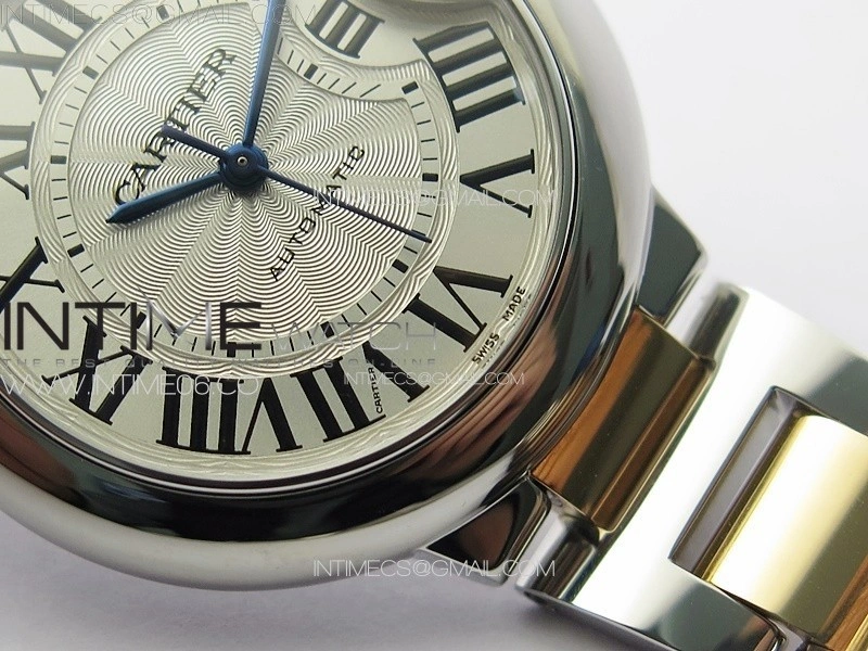 Ballon Bleu 33mm SS RG 3KF 1:1 Best Edition White Textured Dial on SS Bracelet A076