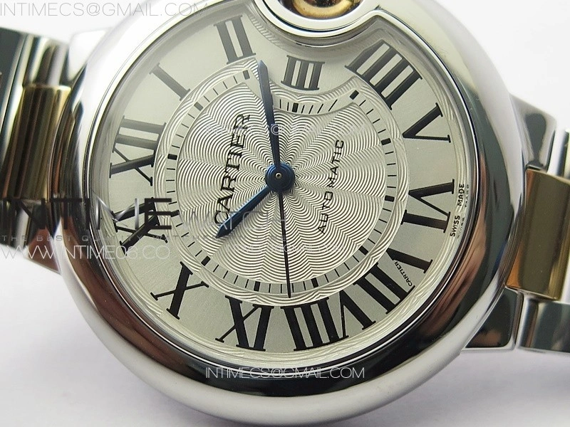 Ballon Bleu 33mm SS RG 3KF 1:1 Best Edition White Textured Dial on SS Bracelet A076