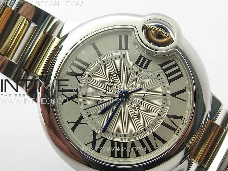 Ballon Bleu 33mm SS RG 3KF 1:1 Best Edition White Textured Dial on SS Bracelet A076