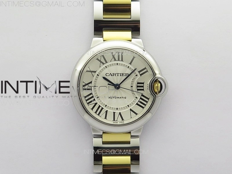 Ballon Bleu 36mm SS YG 3KF 1:1 Best Edition White Textured Dial on SS Bracelet A076