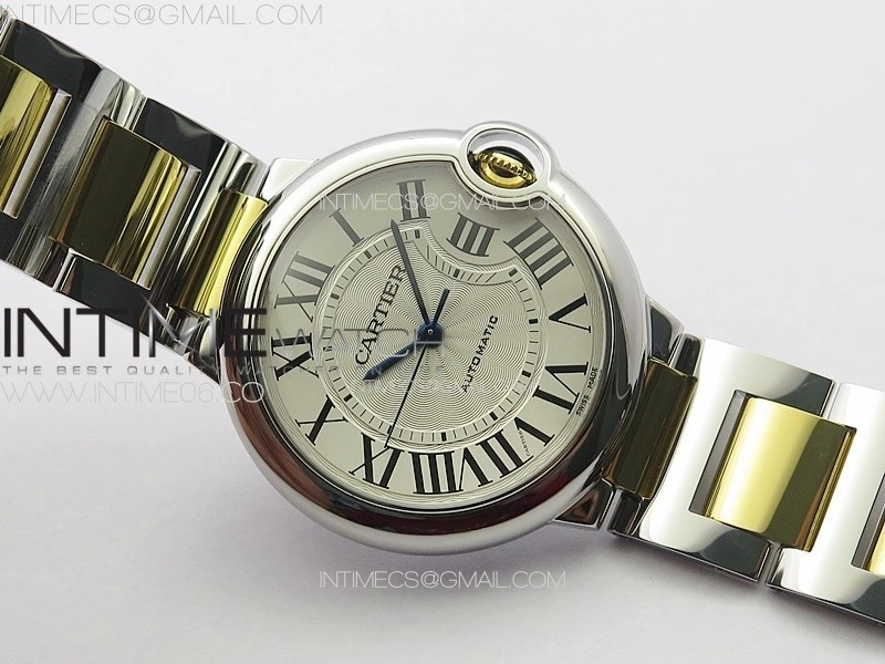 Ballon Bleu 36mm SS YG 3KF 1:1 Best Edition White Textured Dial on SS Bracelet A076