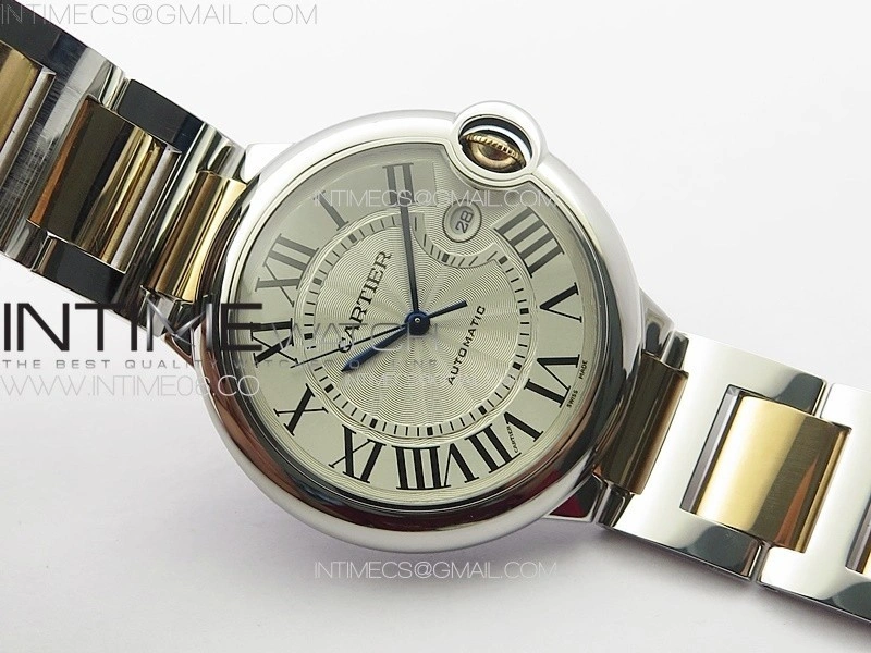 Ballon Bleu 42mm SS RG 3KF 1:1 Best Edition White Texture Dial on SS Bracelet A2824