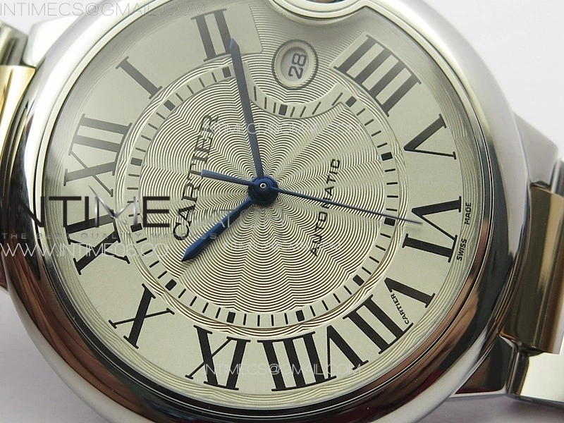 Ballon Bleu 42mm SS RG 3KF 1:1 Best Edition White Texture Dial on SS Bracelet A2824