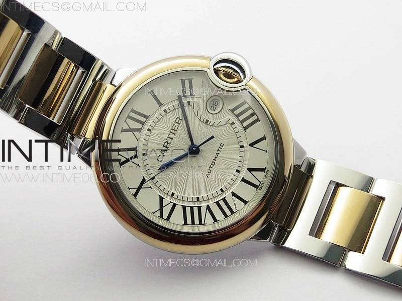 Ballon Bleu 42mm SS RG 3KF 1:1 Best Edition White Texture Dial on SS Bracelet A2824