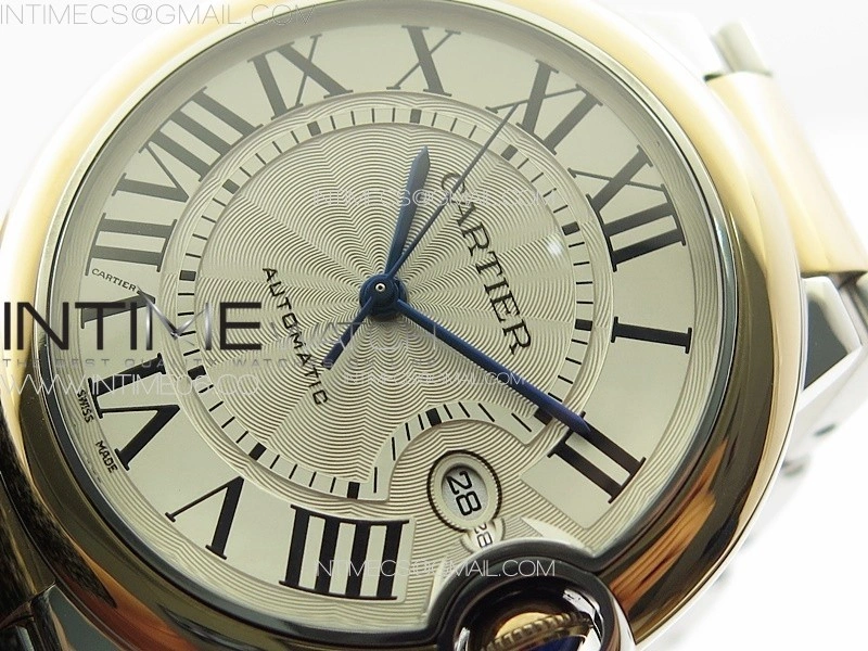 Ballon Bleu 42mm SS RG 3KF 1:1 Best Edition White Texture Dial on SS Bracelet A2824
