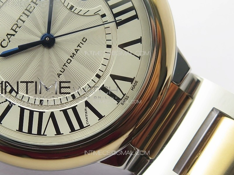 Ballon Bleu 42mm SS RG 3KF 1:1 Best Edition White Texture Dial on SS Bracelet A2824
