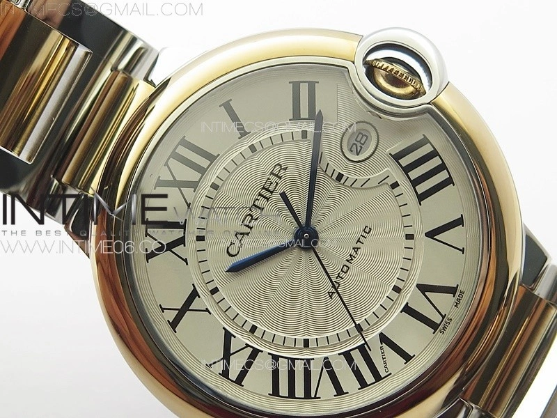 Ballon Bleu 42mm SS RG 3KF 1:1 Best Edition White Texture Dial on SS Bracelet A2824