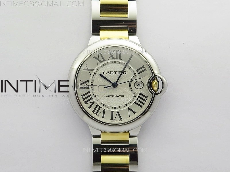 Ballon Bleu 42mm SS YG 3KF 1:1 Best Edition White Texture Dial on SS Bracelet A2824