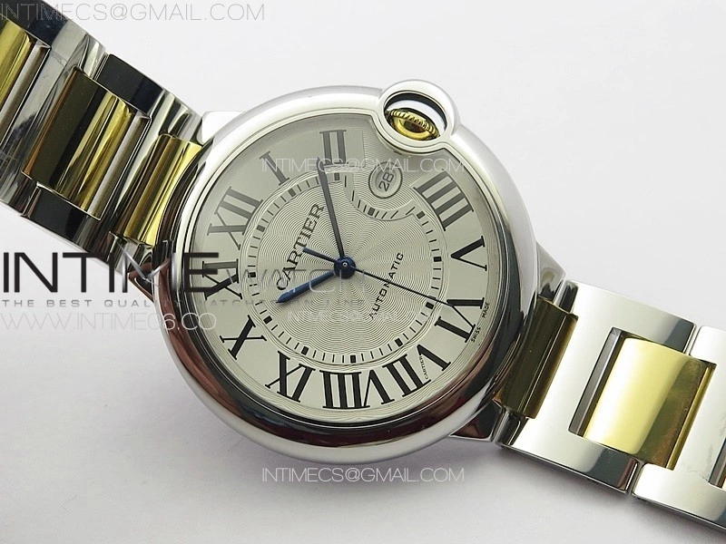 Ballon Bleu 42mm SS YG 3KF 1:1 Best Edition White Texture Dial on SS Bracelet A2824
