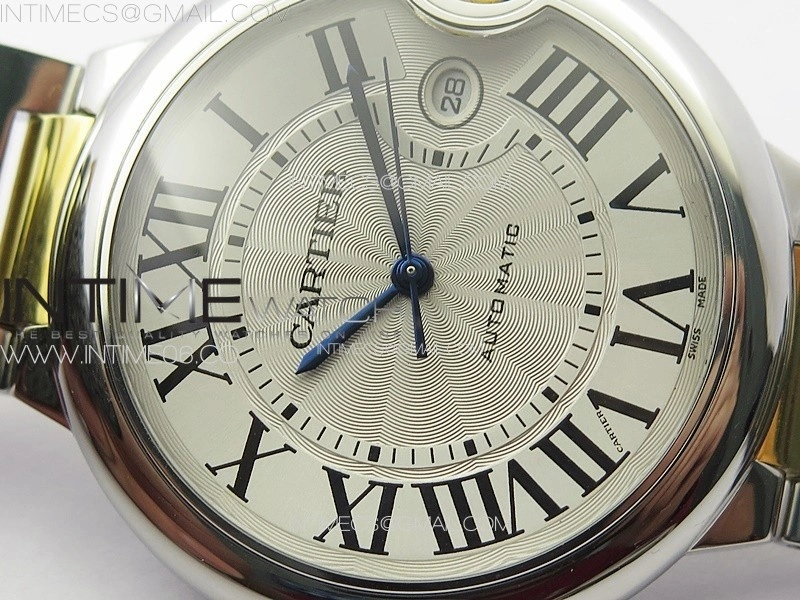 Ballon Bleu 42mm SS YG 3KF 1:1 Best Edition White Texture Dial on SS Bracelet A2824