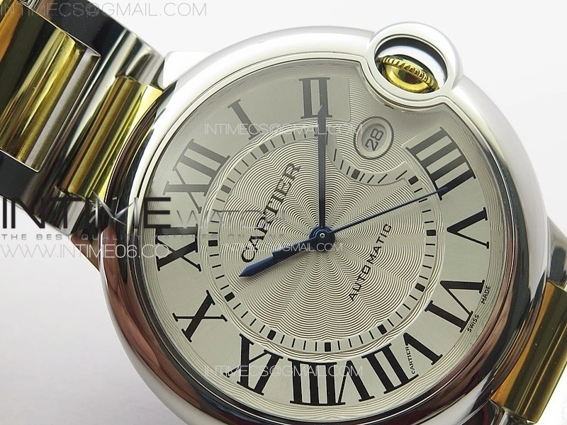 Ballon Bleu 42mm SS YG 3KF 1:1 Best Edition White Texture Dial on SS Bracelet A2824
