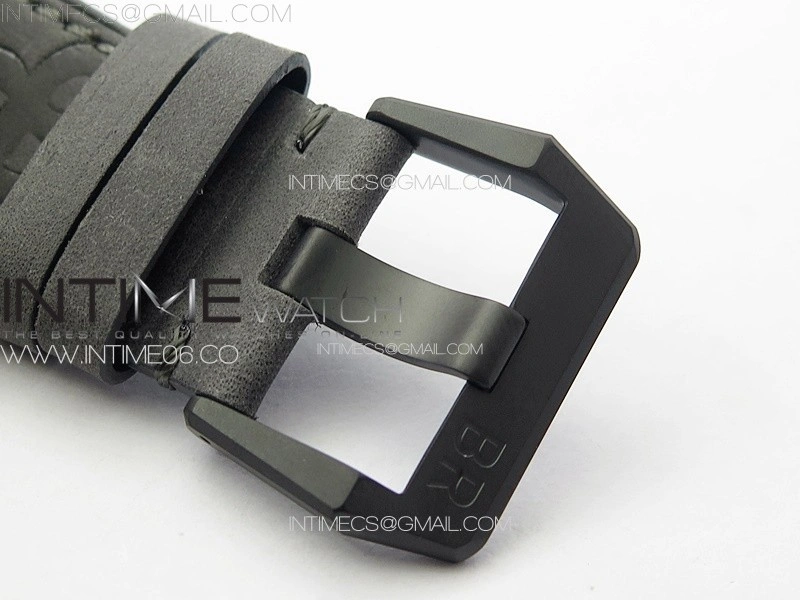 BR 03-92 Real Ceramic 1:1 Best Edition Black Dial Green Markers on Black Leather Strap MIYOTA 9015