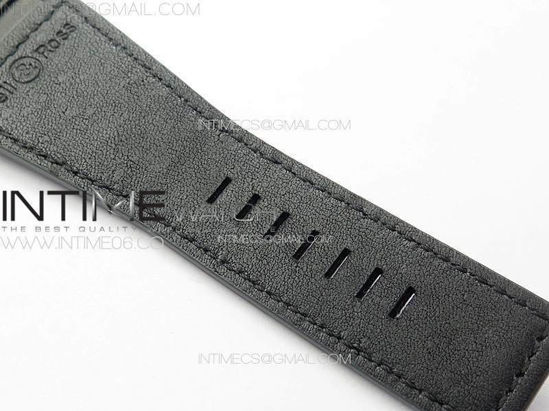 BR 03-92 Real Ceramic 1:1 Best Edition Black Dial Green Markers on Black Leather Strap MIYOTA 9015