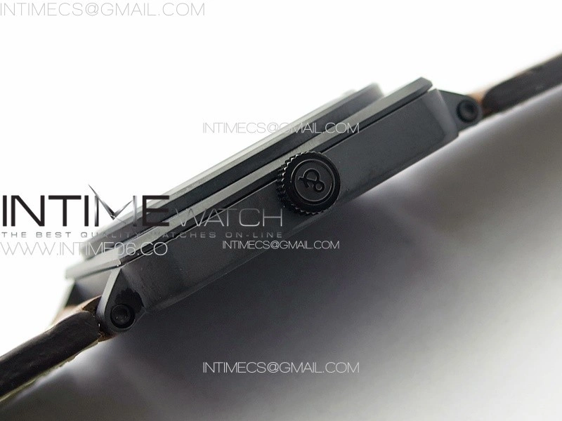 BR 03-92 Real Ceramic 1:1 Best Edition Black Dial Green Markers on Brown Leather Strap MIYOTA 9015
