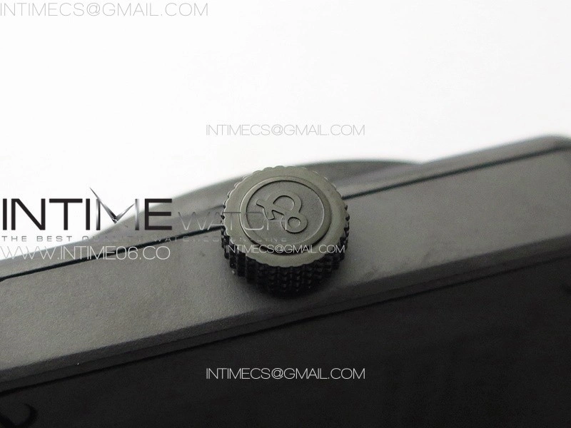 BR 03-92 Real Ceramic 1:1 Best Edition Black Dial Green Markers on Brown Leather Strap MIYOTA 9015