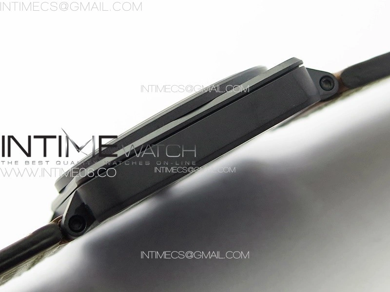 BR 03-92 Real Ceramic 1:1 Best Edition Black Dial Green Markers on Brown Leather Strap MIYOTA 9015