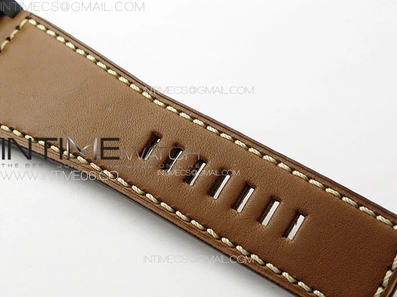 BR 03-92 Real Ceramic 1:1 Best Edition Black Dial Green Markers on Brown Leather Strap MIYOTA 9015