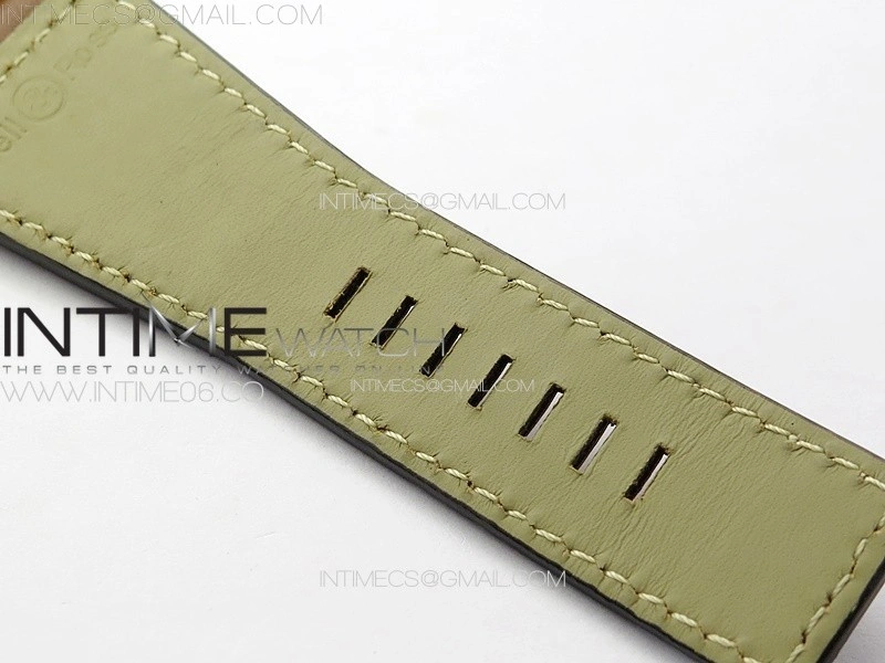BR 03-92 Real Ceramic 1:1 Best Edition Black Dial Green Markers on Brown Leather Strap MIYOTA 9015