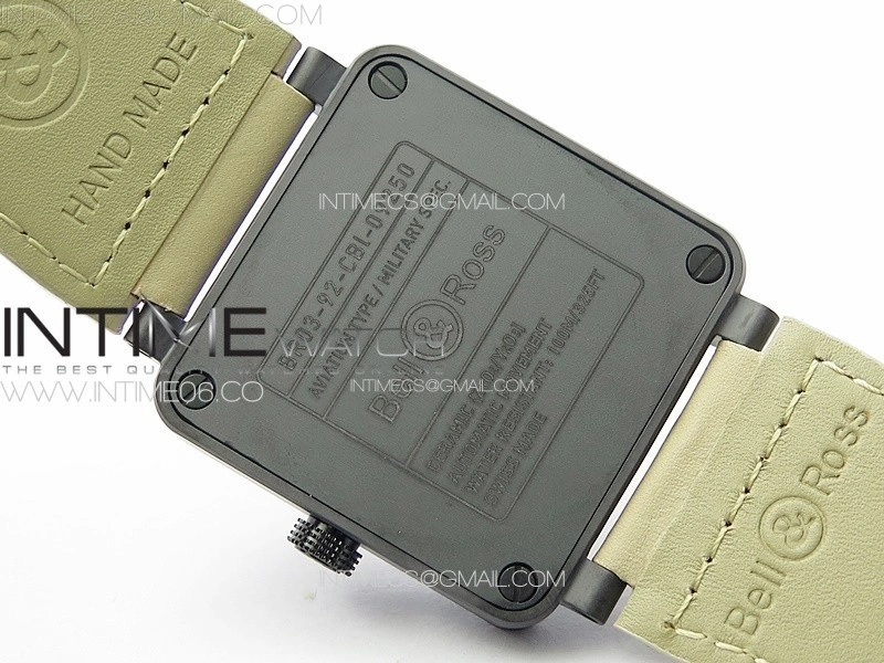 BR 03-92 Real Ceramic 1:1 Best Edition White Dial Black Markers on Brown Leather Strap MIYOTA 9015