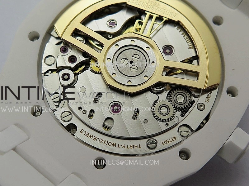 Royal Oak 15500 White Ceramic APSF 1:1 Best Edition Blue Dial On White Ceramic Bracelet SA4302 Super Clone