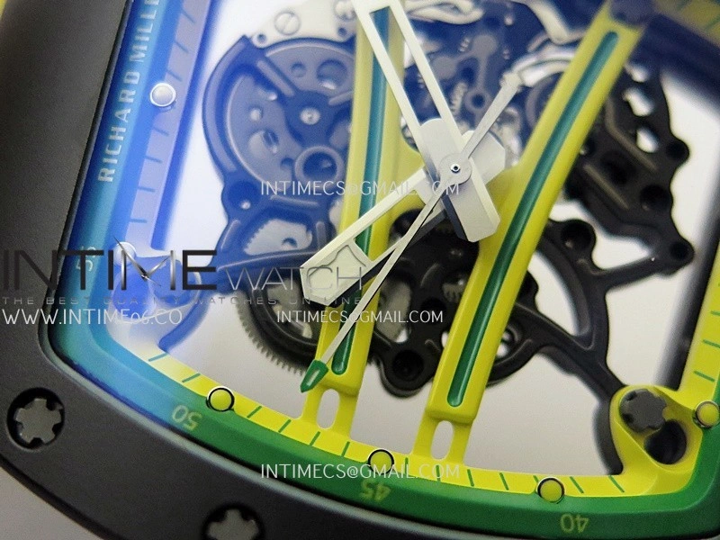 RM061 Black Ceramic APSF 1:1 Best Edition Skeleton Dial On Yellow Rubber Strap RMUL2 Super Clone