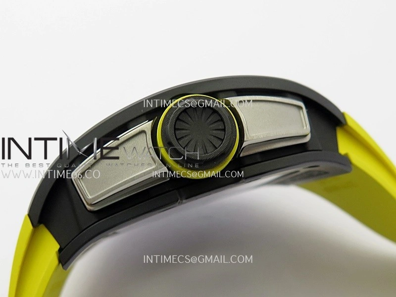 RM061 Black Ceramic APSF 1:1 Best Edition Skeleton Dial On Yellow Rubber Strap RMUL2 Super Clone