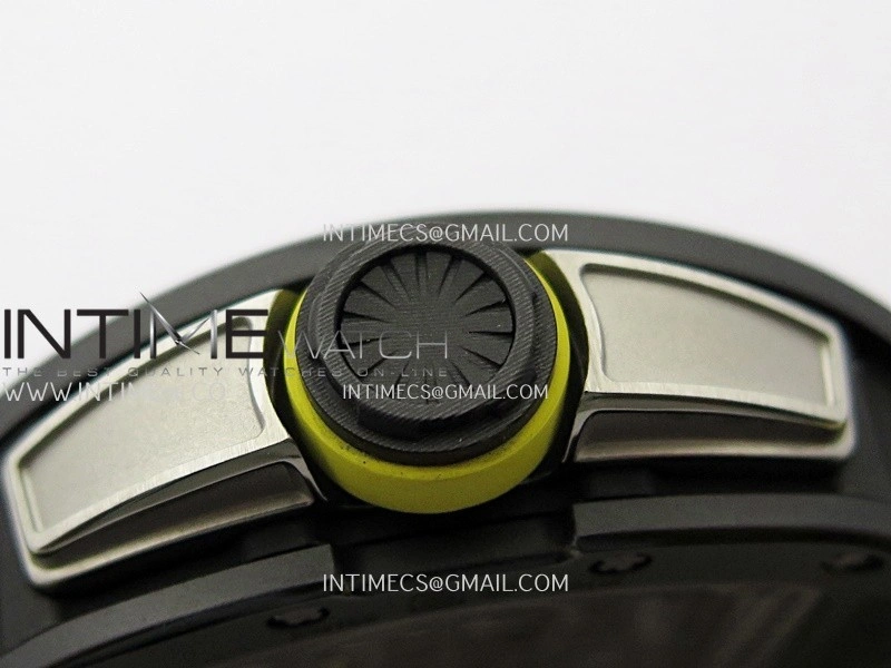 RM061 Black Ceramic APSF 1:1 Best Edition Skeleton Dial On Yellow Rubber Strap RMUL2 Super Clone