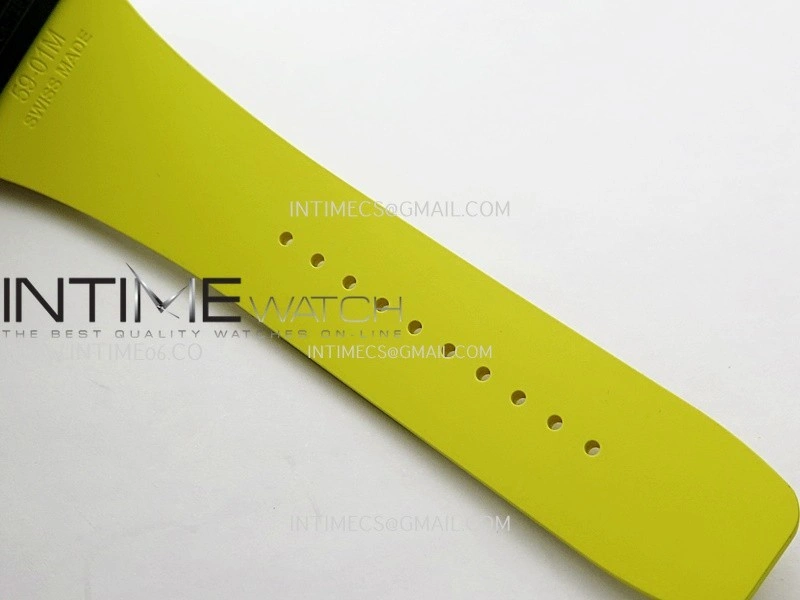 RM061 Black Ceramic APSF 1:1 Best Edition Skeleton Dial On Yellow Rubber Strap RMUL2 Super Clone