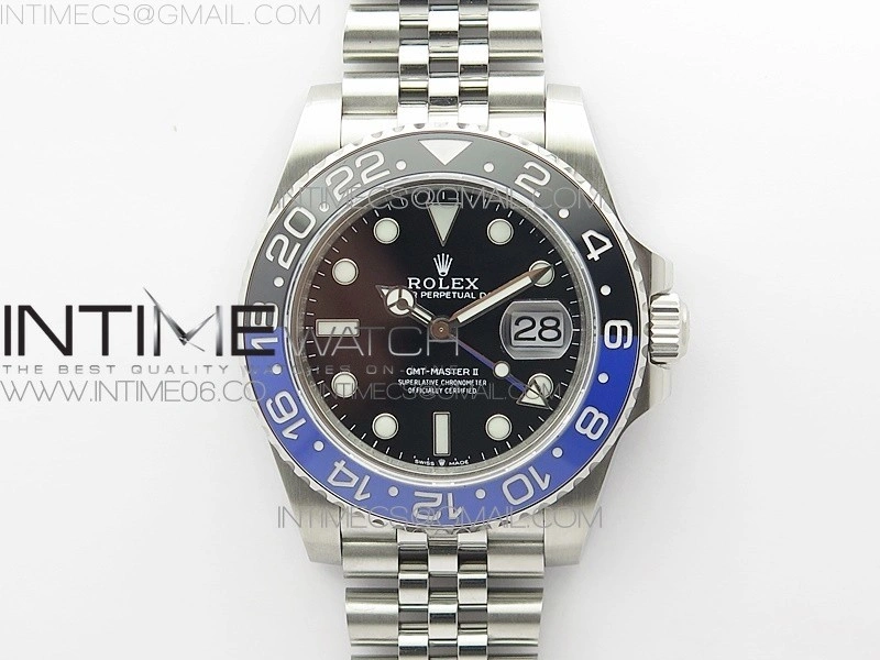 GMT-Master II 126710 Black Blue Ceramic Bezel 904L SS GMF 1:1 Best Edition Black Dial on 904L Jubilee Bracelet A3285