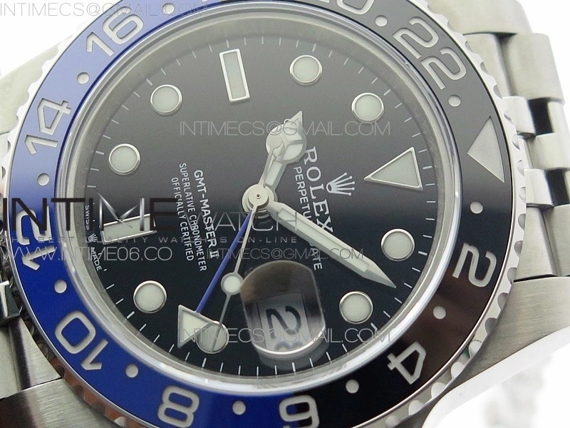 GMT-Master II 126710 Black Blue Ceramic Bezel 904L SS GMF 1:1 Best Edition Black Dial on 904L Jubilee Bracelet A3285