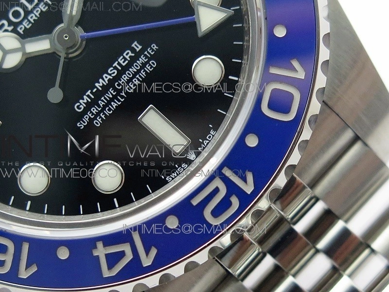 GMT-Master II 126710 Black Blue Ceramic Bezel 904L SS GMF 1:1 Best Edition Black Dial on 904L Jubilee Bracelet A3285