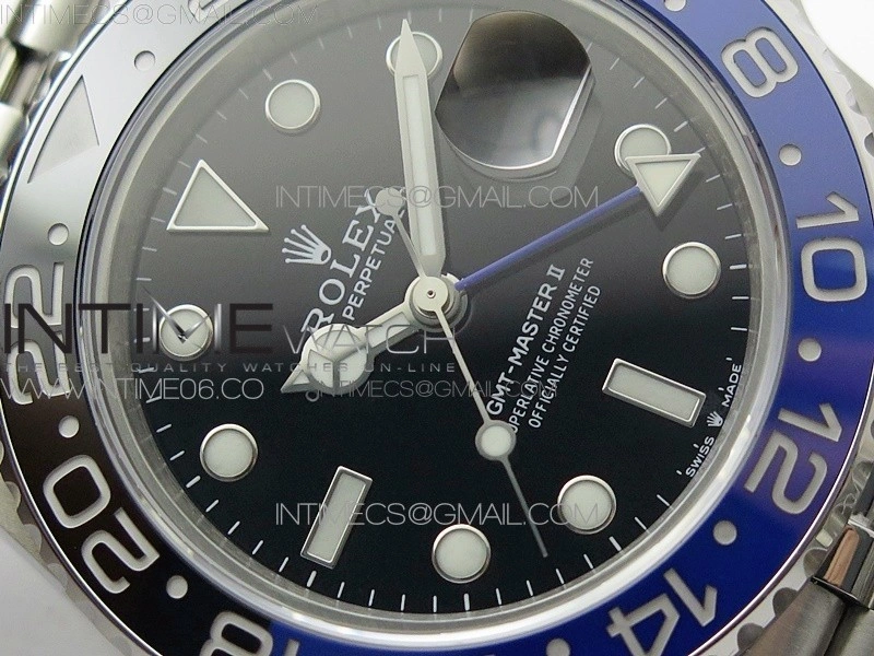 GMT-Master II 126710 Black Blue Ceramic Bezel 904L SS GMF 1:1 Best Edition Black Dial on 904L Jubilee Bracelet A3285