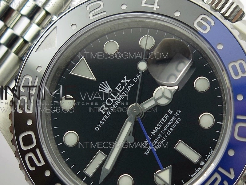 GMT-Master II 126710 Black Blue Ceramic Bezel 904L SS GMF 1:1 Best Edition Black Dial on 904L Jubilee Bracelet A3285