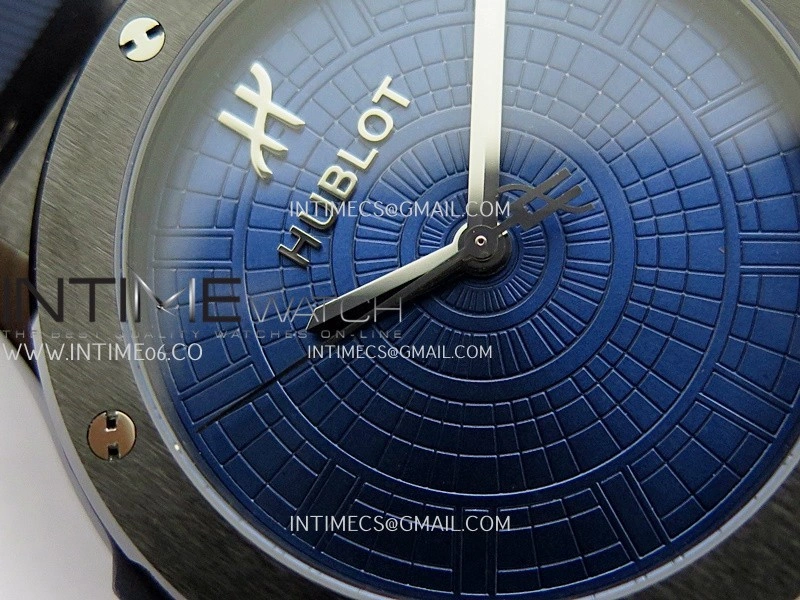 Classic Fusion 42mm Ceramic JJZF 1:1 V2 Best Edition Blue Textured Dial On Blue Rubber Strap Asian SW300