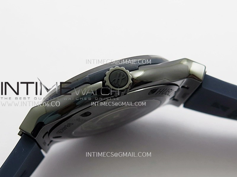 Classic Fusion 42mm Ceramic JJZF 1:1 V2 Best Edition Blue Textured Dial On Blue Rubber Strap Asian SW300