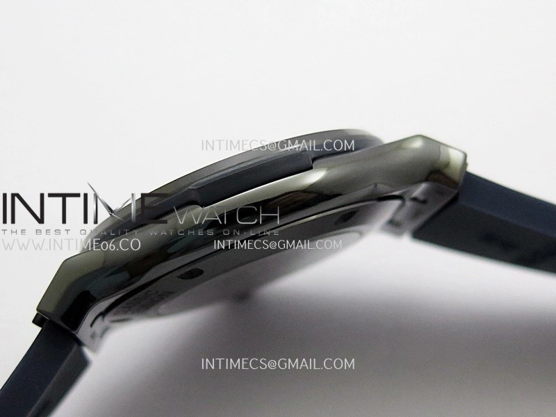 Classic Fusion 42mm Ceramic JJZF 1:1 V2 Best Edition Blue Textured Dial On Blue Rubber Strap Asian SW300