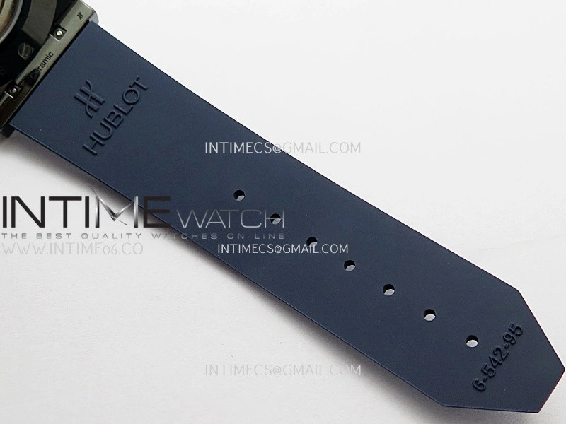 Classic Fusion 42mm Ceramic JJZF 1:1 V2 Best Edition Blue Textured Dial On Blue Rubber Strap Asian SW300