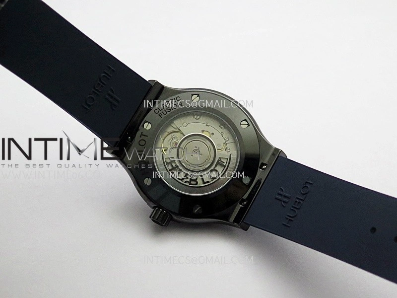 Classic Fusion 42mm Ceramic JJZF 1:1 V2 Best Edition Blue Textured Dial On Blue Rubber Strap Asian SW300