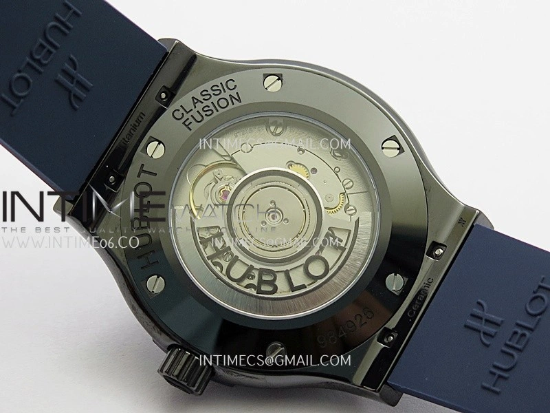 Classic Fusion 42mm Ceramic JJZF 1:1 V2 Best Edition Blue Textured Dial On Blue Rubber Strap Asian SW300
