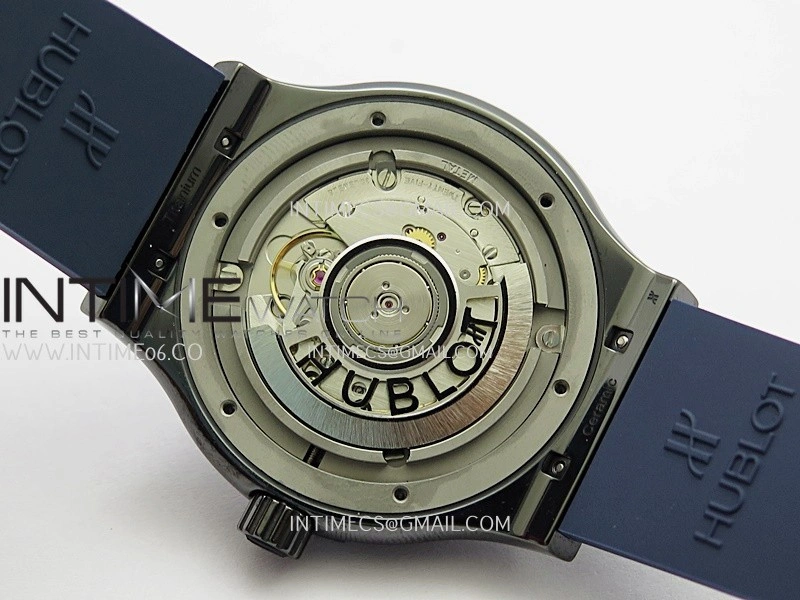 Classic Fusion 42mm Ceramic JJZF 1:1 V2 Best Edition Blue Textured Dial On Blue Rubber Strap Asian SW300