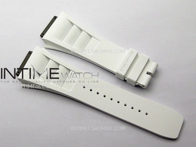 RM055 White Ceramic ZF V3 1:1 Best Edition Skeleton Dial On White Rubber Strap RMUL2 Super Clone