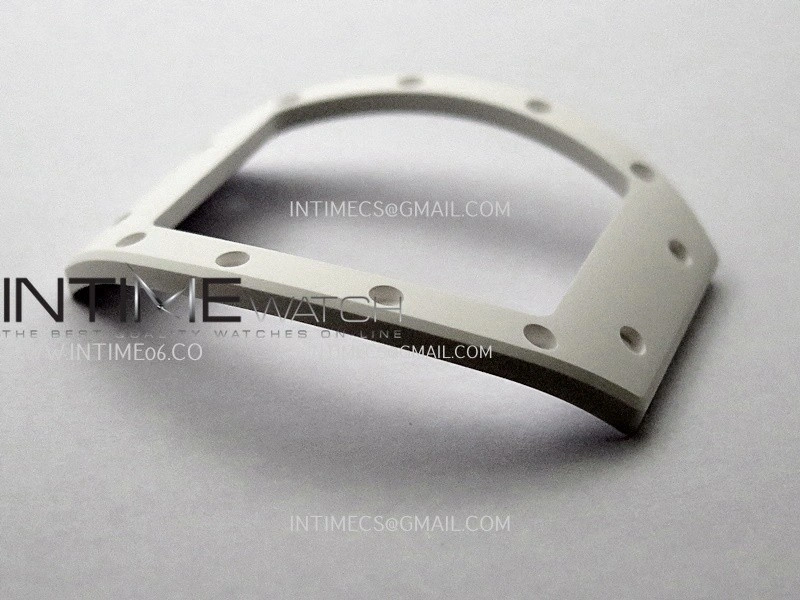 RM055 White Ceramic ZF V3 1:1 Best Edition Skeleton Dial On White Rubber Strap RMUL2 Super Clone