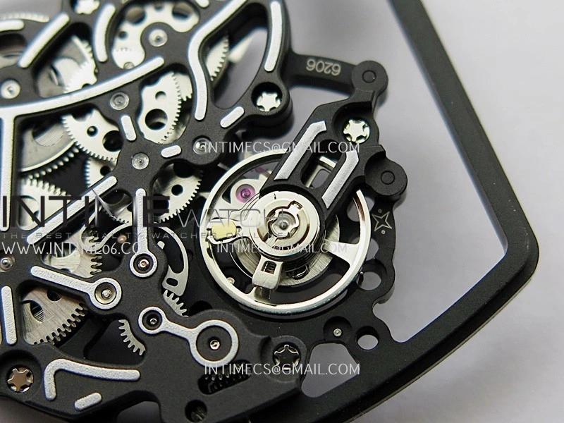 RM055 White Ceramic ZF V3 1:1 Best Edition Skeleton Dial On White Rubber Strap RMUL2 Super Clone