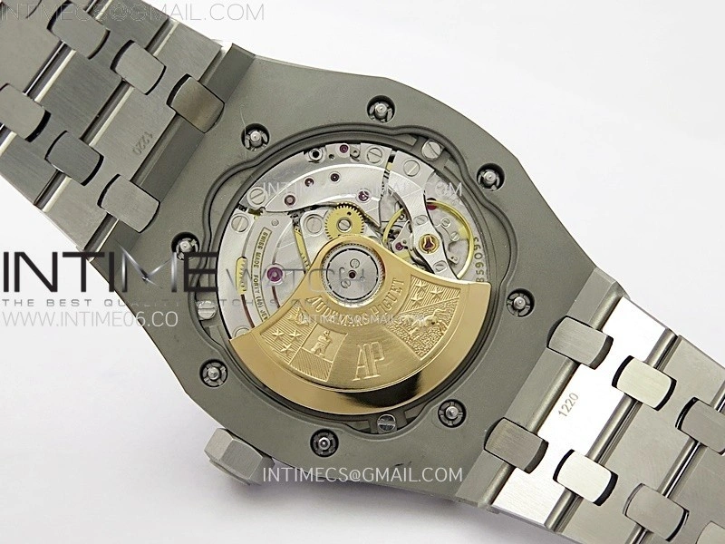Royal Oak 37mm 15451 SS Diamonds APSF 1:1 Best Edition Gray Textured Dial on SS Bracelet SA3120 Super Clone