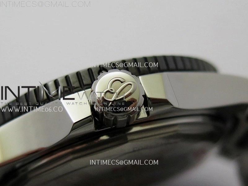 SuperOcean 44mm Special Black Ceramic EF 1:1 Best Edition Black Dial on SS Bracelet A2824