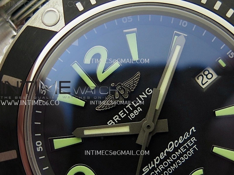 SuperOcean Automatic 44mm TF 1:1 Best Edition Black Dial Black Bezel on SS Bracelet A2824